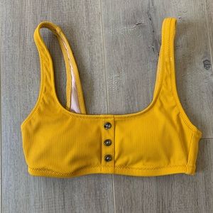 Madewell second wave ribbed Henley bikini top